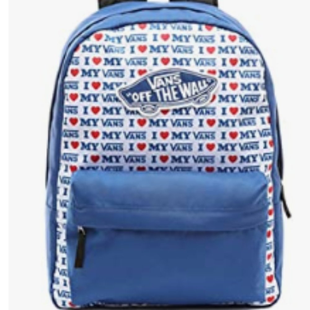 Vans Love Realm Backpack Red Blue Hearts